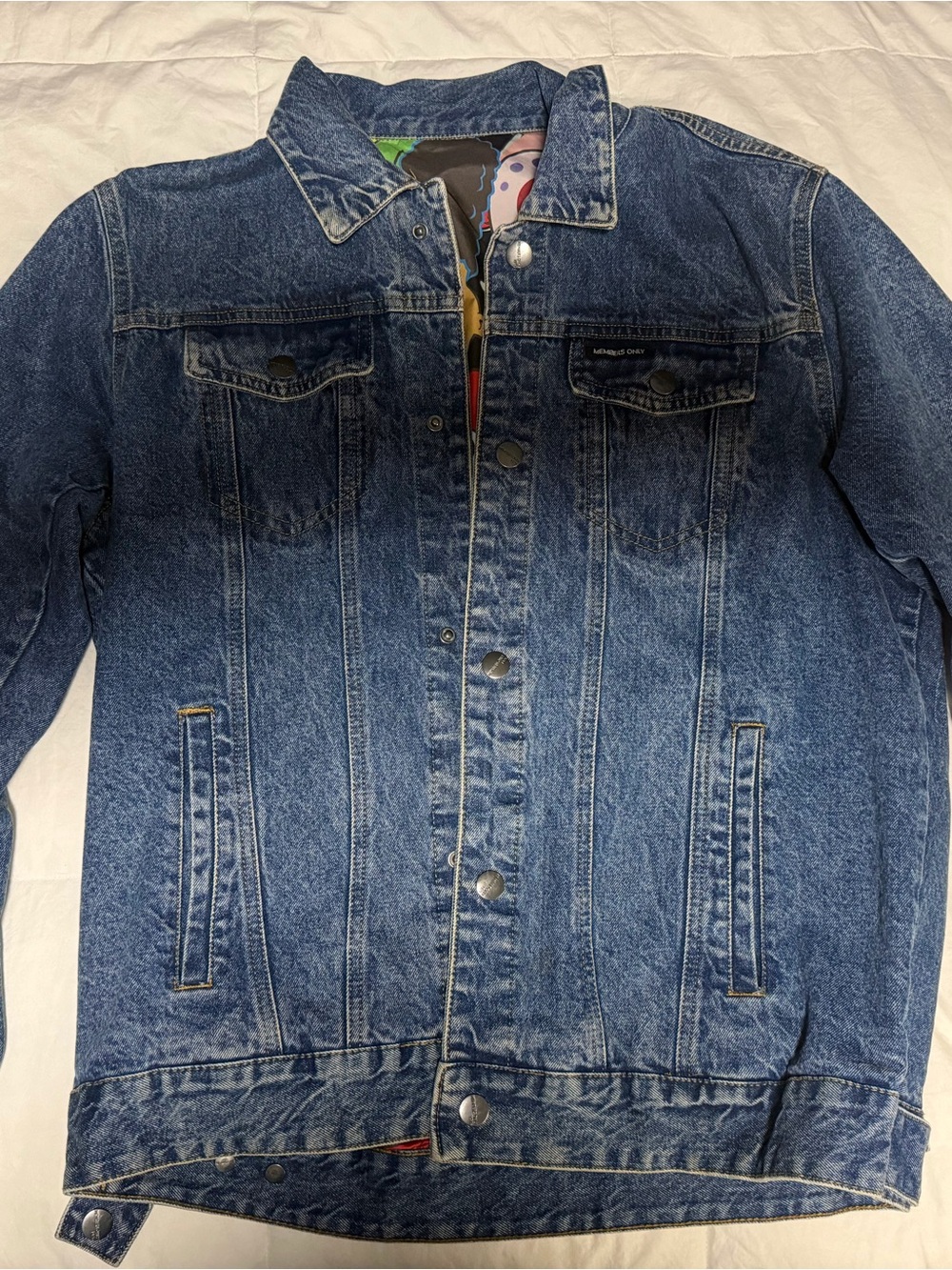 Denim Jacket with Nickelodeon pattern inside